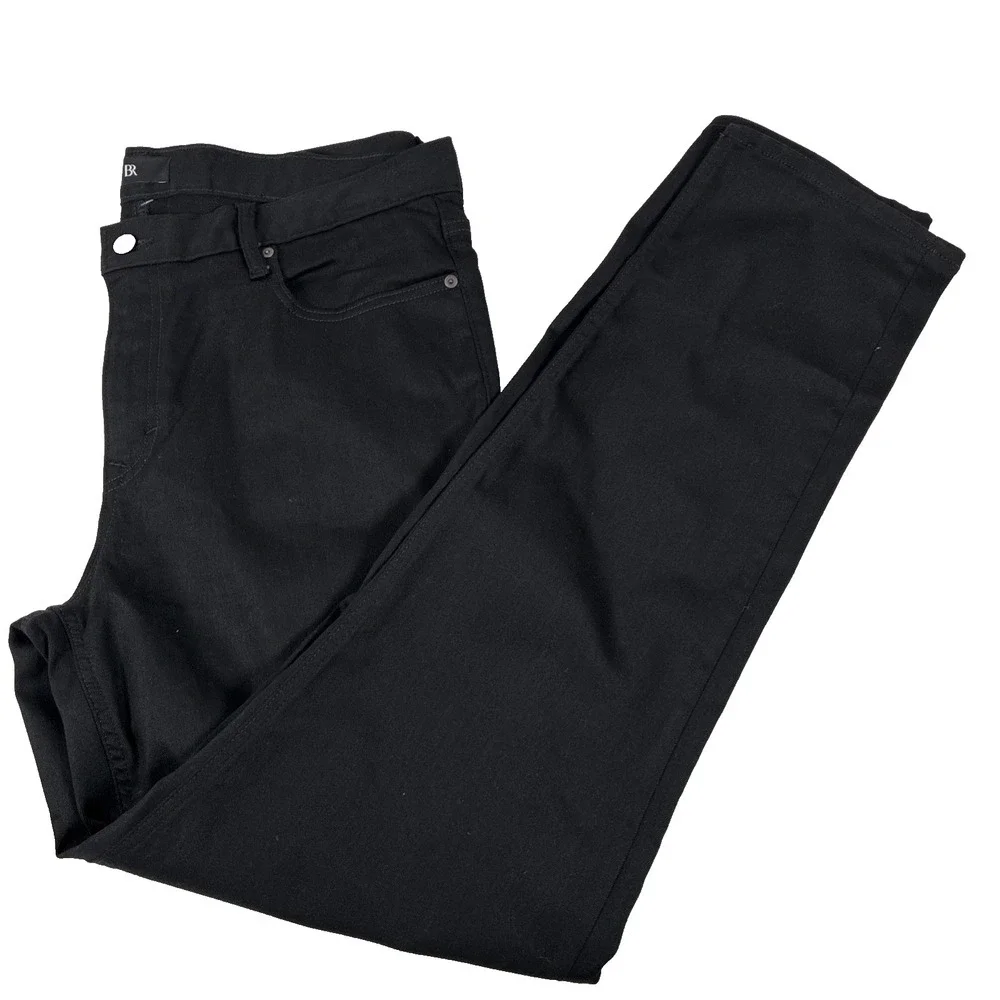 New Mens Banana Republic Slim Fit The Luxe Traveler Black Pants Jeans 40x34 NWOT